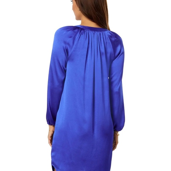 Lily Pulitzer Long Sleeve Satin Dress in Large - Picture 2 of 8